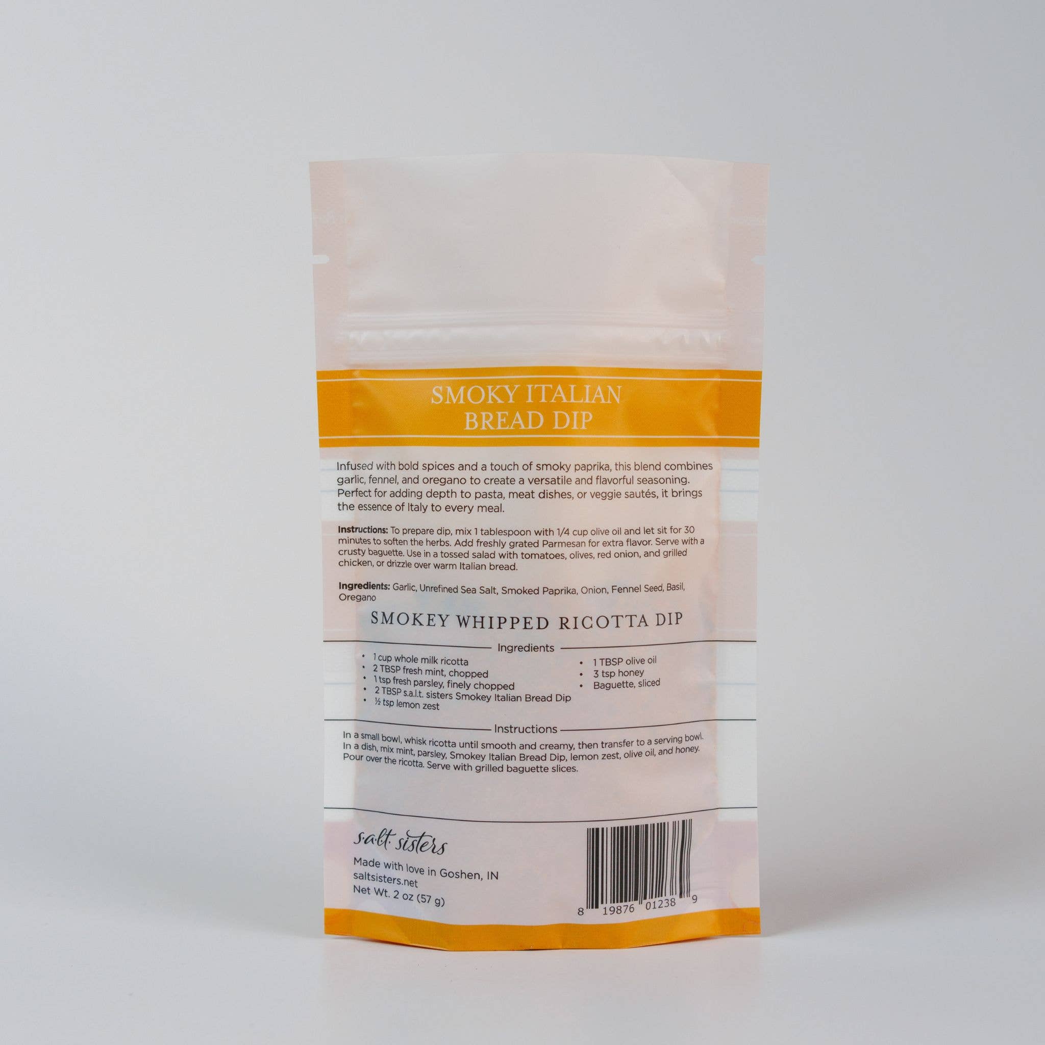 Salt Sisters - Wholesale Dip - Dip Mix - Smoky Italian Bread Dip - Packaged Weights6