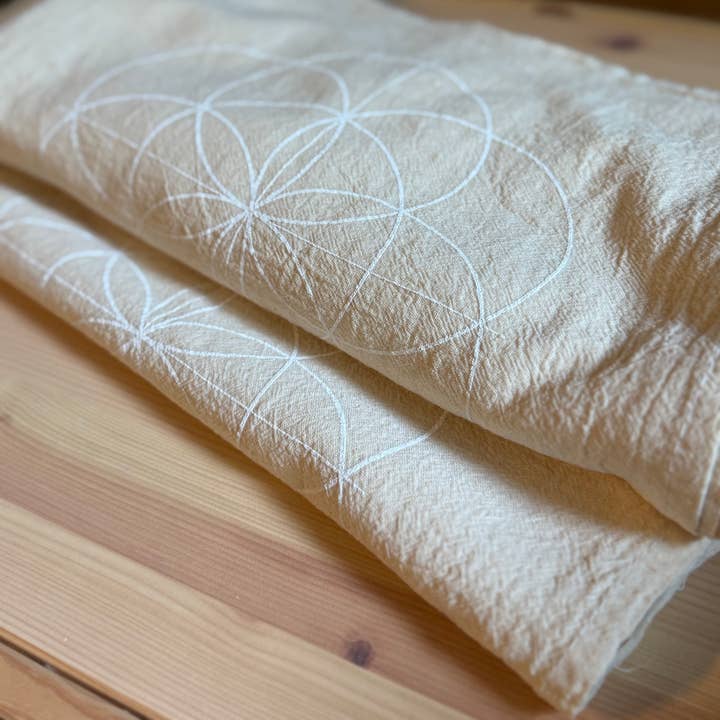 Crystal Grids - Wholesale Meditation Supplies - Seed of Life white ink, Crystal Grid Cloth, Alter Cloth15