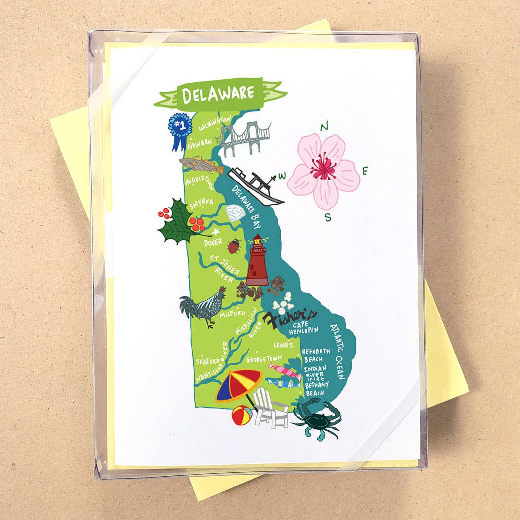 Allport Editions - Wholesale Briefpapier/indexkaartenset - Hallo USA Boxed Card-serie - ALLE 50 STATEN HIER!10