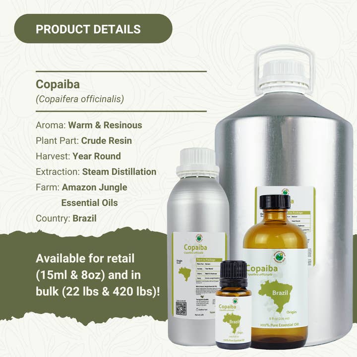Nature Packaged - Wholesale Essential Oil - Copaiba Essential Oil - 100% Pure - Farm-Direct Sourcing9
