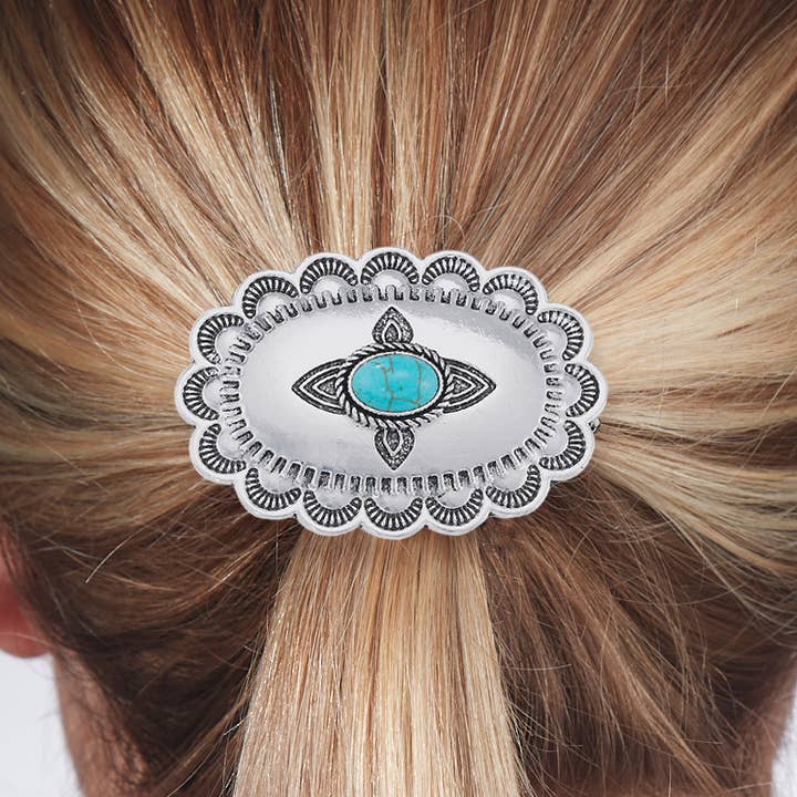 Scalloped Concho Hair Tie for wholesale by Back in the Saddle