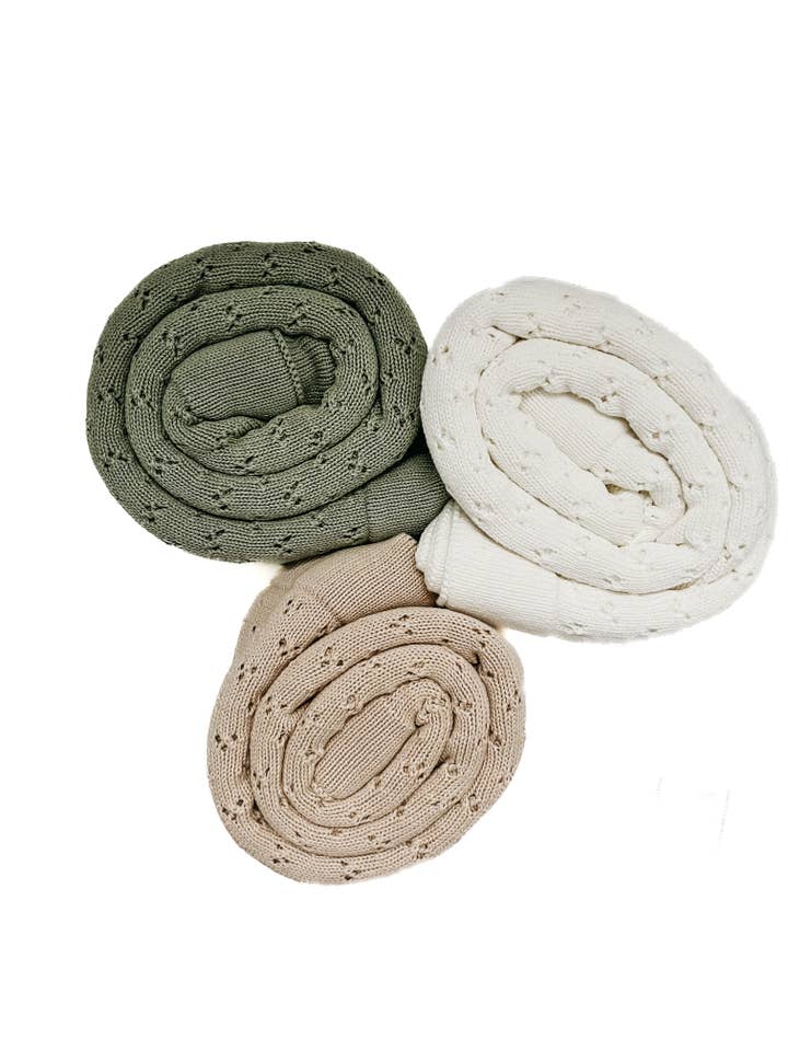 Little Mae and Co - Wholesale Bedding Blanket - Kids & Baby - Mint Pointelle Knit Blanket10