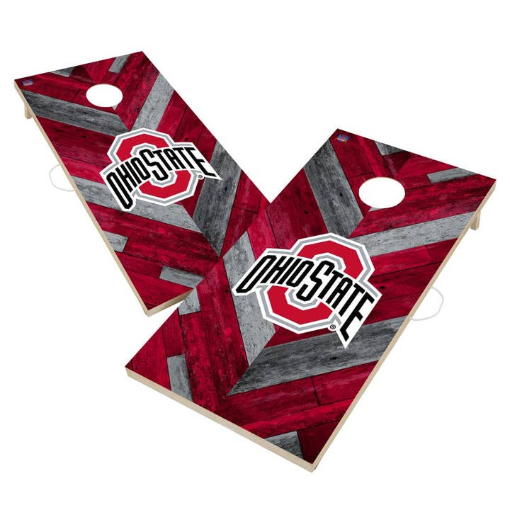 Ohio State Buckeyes OSU Cornhole Set - Herringbone Design for wholesale by Skip's Garage