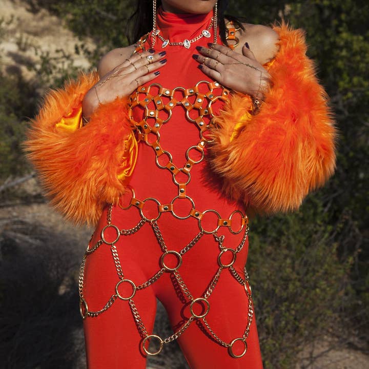 Body à chaîne en cuir pour la vente par VidaKush