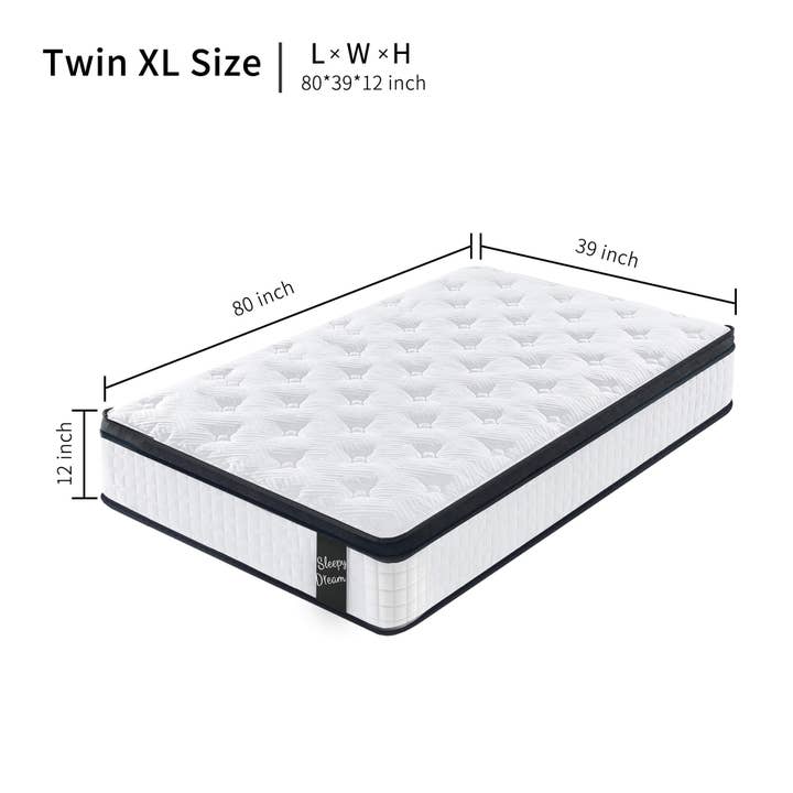 39F Inc. - Vente Lit - Matelas hybride CertiPUR-US 12" (King/Queen/Full/Twin)4