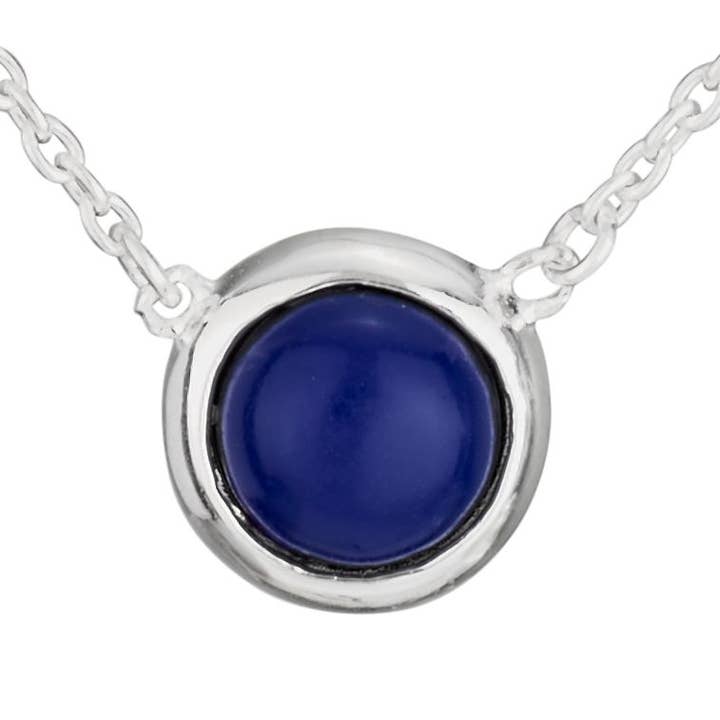 Collana in argento sterling con sfera lapisale. per la vendita all'ingrosso da parte di Tiger Mountain Jewelry