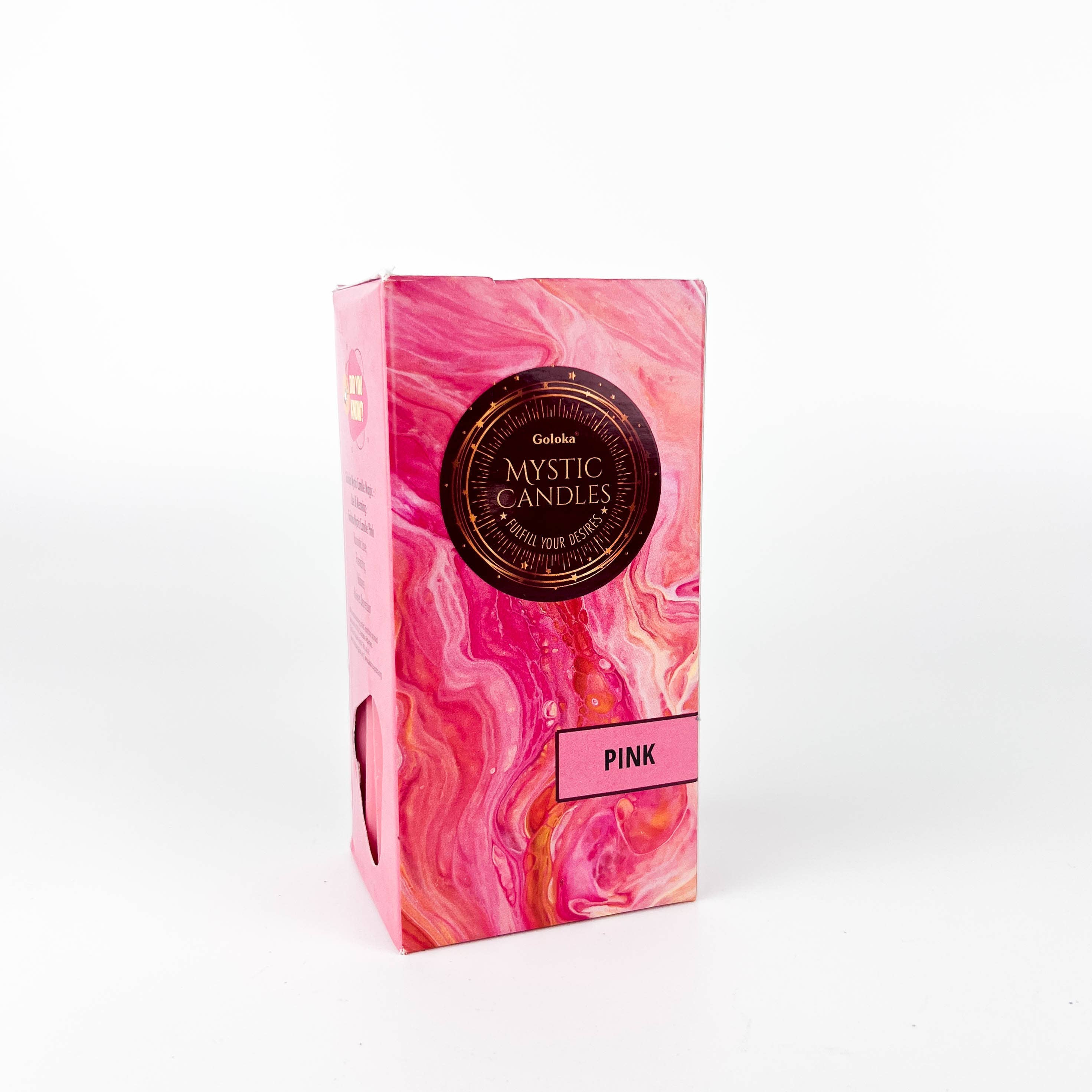 GREENROOTS USA LLC - Wholesale Tapered Candle/Candlestick - Goloka Pink Mini Ritual Candle (Pack Of 20) - 0.5"X5"3