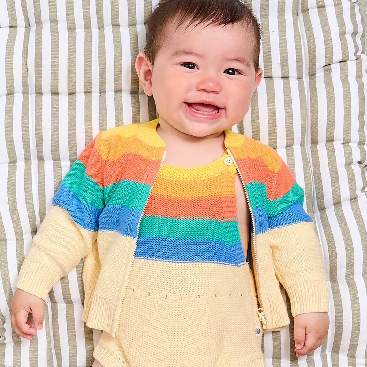 Rainbow Stripe Kids & Baby Cardigan - Barnacle for wholesale on Faire1