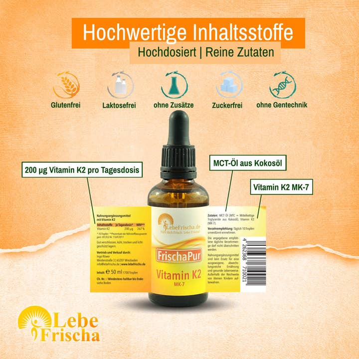 LebeFrischa - Wholesale Oral Supplement/Vitamin - Vitamin K2 drops for blood, bones & heart