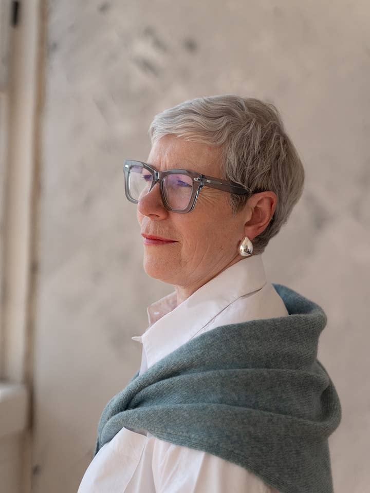 Oribe Green Triangle Scarf for wholesale by Hilary Jane Keyes