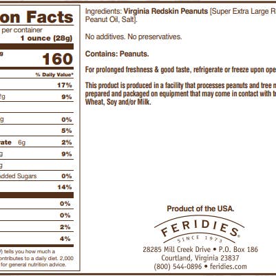 FERIDIES - Wholesale Nuts - 36oz Tin Redskin Super Extra Large Virginia Peanuts1