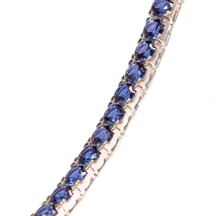 Alta Gioielli - Wholesale Tennis Bracelet - Handmade Tennis Bracelet in 925 Silver - Blue Stones3