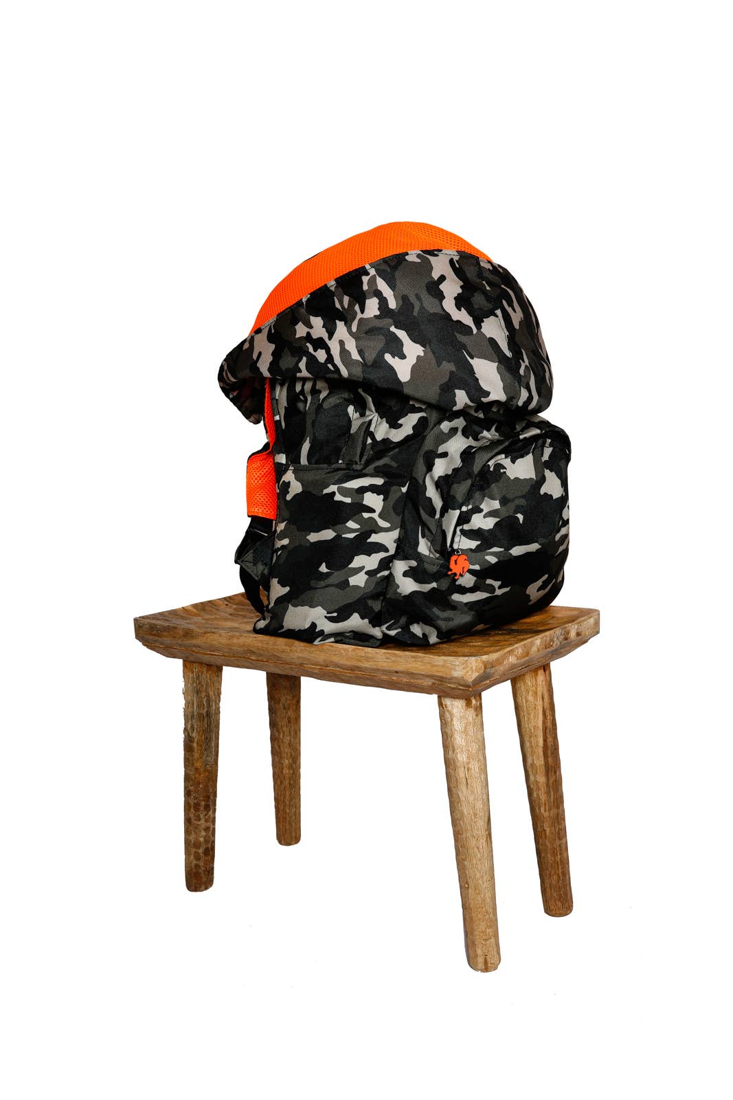 Morikukko USA - Vendita all'ingrosso Zaino - Unisex - Kool Classic - Camo Orange - Zaino con cappuccio rimovibile3