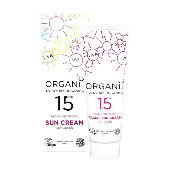 ORGANii – wholesale Sunscreen – SPF15 Anti Ageing Facial Sun Cream1