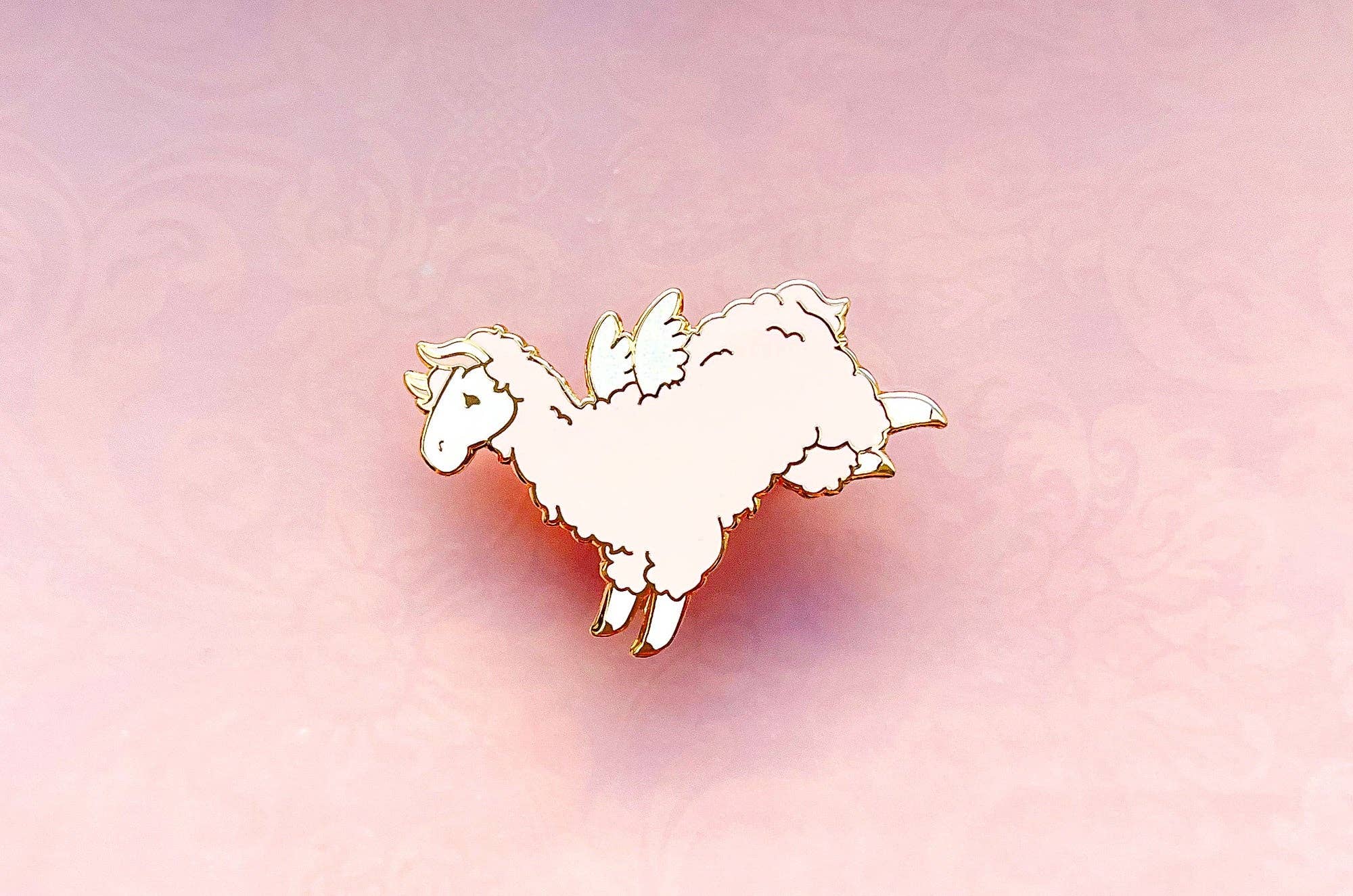 Alum and Ink - Wholesale Lapel Pin/Button - Flying Pink Llama Enamel Pin4