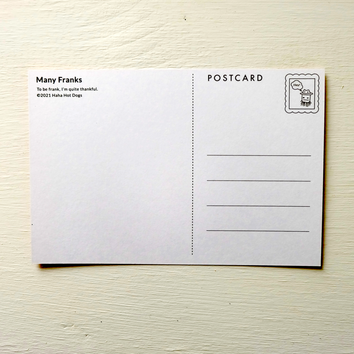 Haha Hot Dogs - Wholesale Postcard - Postcard - Many Franks (Thank You)2