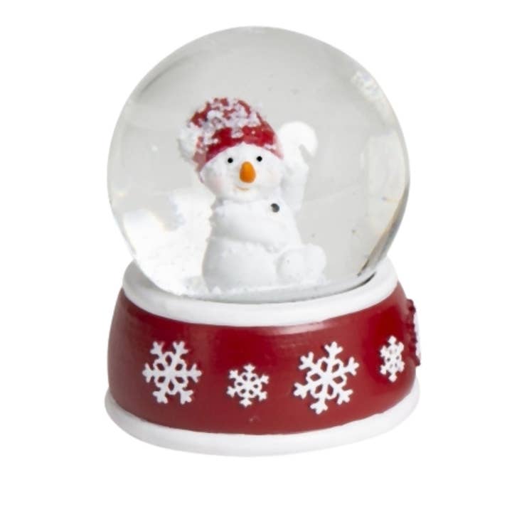 Schneekugelhaus - Wholesale Snow globe - Snow globes snowman with red white base snowflake1