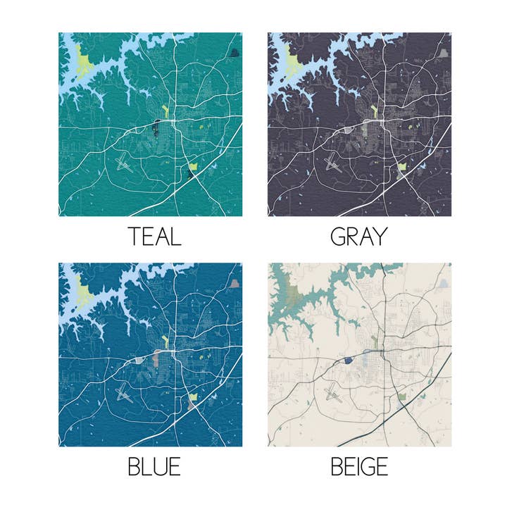 Sparks House Co. - Wholesale Coasters - Lagrange Georgia coasters, watercolor city map coaster set12