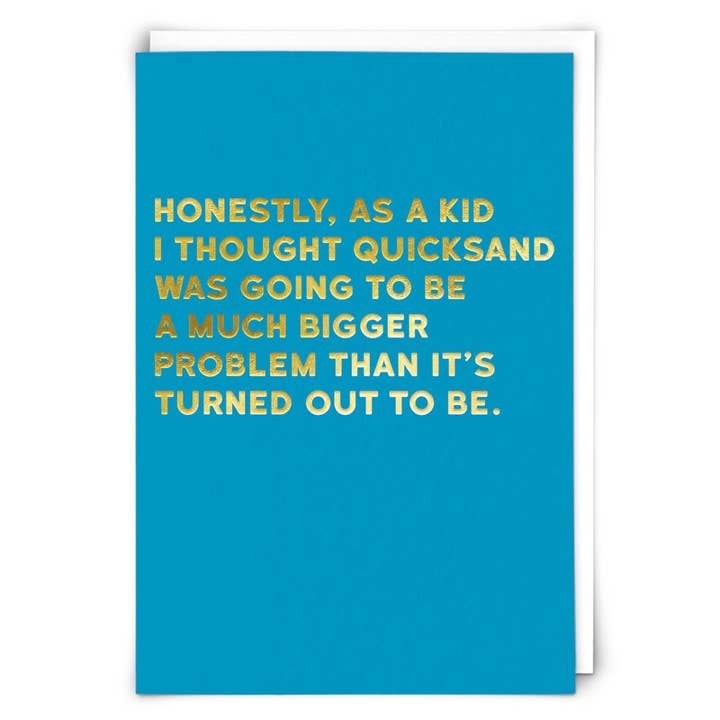 Quicksand Greeting Card for wholesale by Redback Cards - ALL duties and tariffs paid
