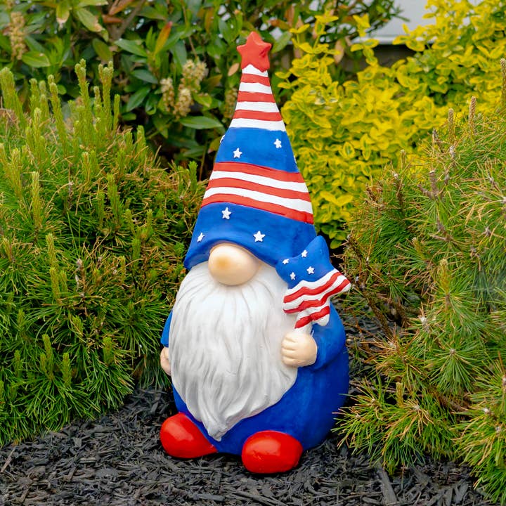 Zaer Ltd. International - Wholesale Garden Gnome - "Americanos" American Garden Gnomes- 6PC/Set3