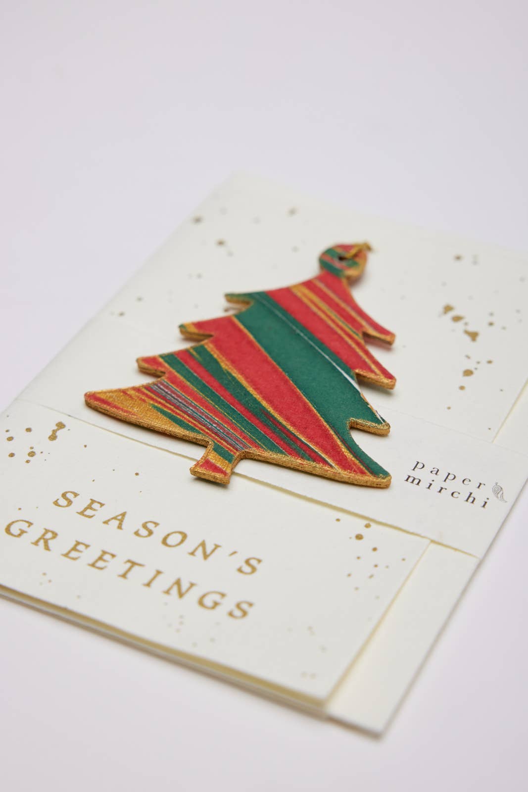 Paper Mirchi – wholesale Season’s Greetings card – Keepsake Marble Ornament Greeting Card - Tree Festive Mix4
