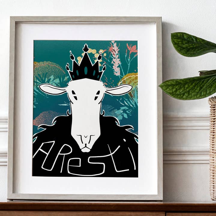 Tostoini - Wholesale Poster - Aresti - Sardinian Black Sheep With Crown A3 Illustration1