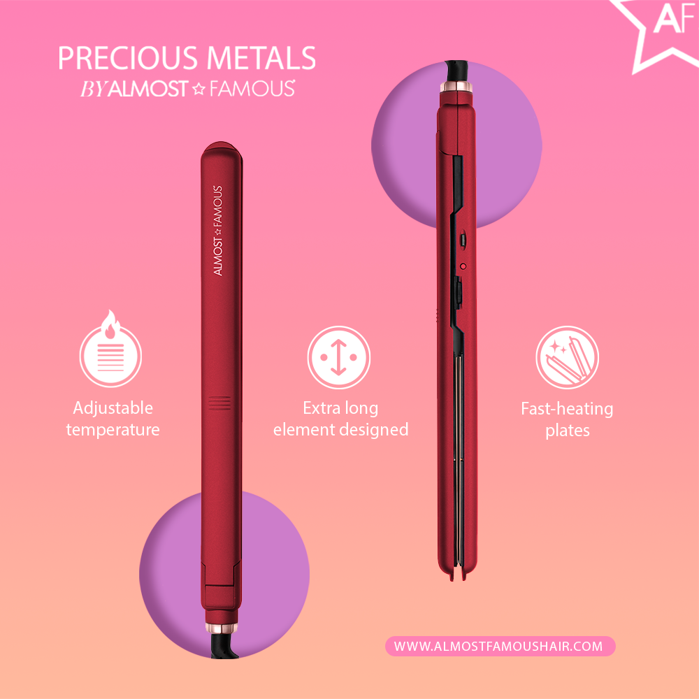Almost Famous - Wholesale Straightener/Flat Iron - MaxLength 1" Flat Iron with Rose Gold Titanium Plates3