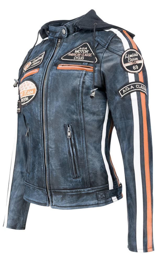 Urban 5884 Amsterdam | Leather jackets - Vendita all'ingrosso Giacca in pelle - Donna - Urban 5884 Sixty Six - Giacca da donna in pelle di agnello da motociclista2
