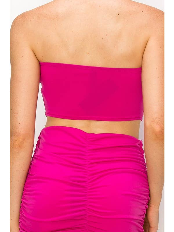 SEXY STAR DESIGN INC - Wholesale Top & Skirt Set - Women's - Plus Set Skirt Tube Cropped Top Match Color Solid16