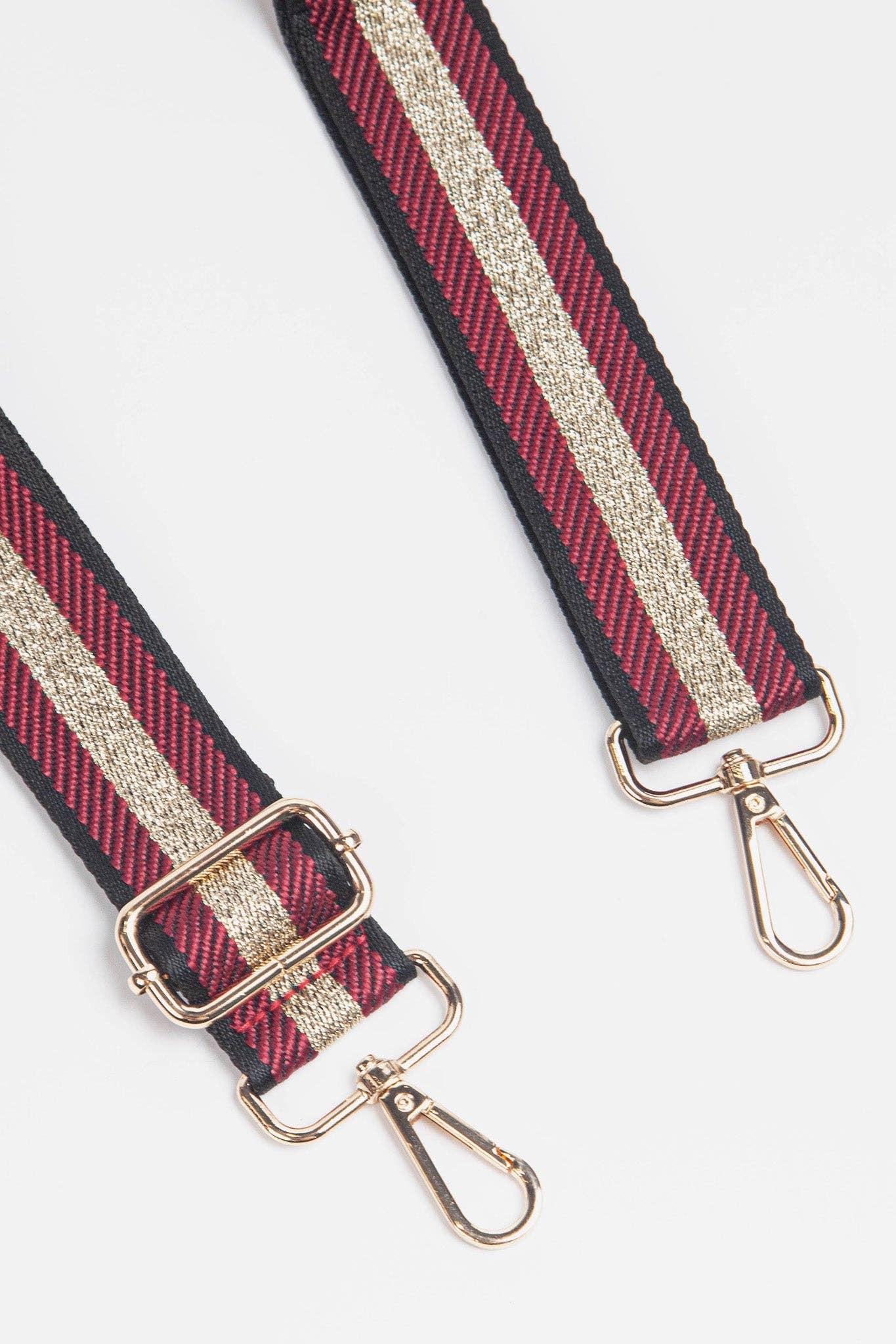 Sarta Accessories - Wholesale Bag Strap - Women's - Berry Bag Strap With Glitter Centre Stripe1