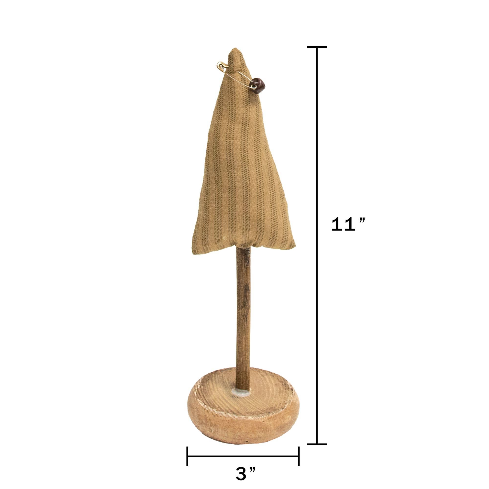 The Hearthside Collection - Wholesale Christmas Decoration - Green Ticking Stripe Christmas Tree on Base, 11"1