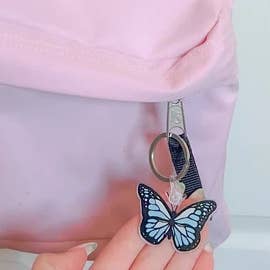 Blue Butterfly Acrylic Keychain - Butterfly Keychain for wholesale by Riley Roo Creations