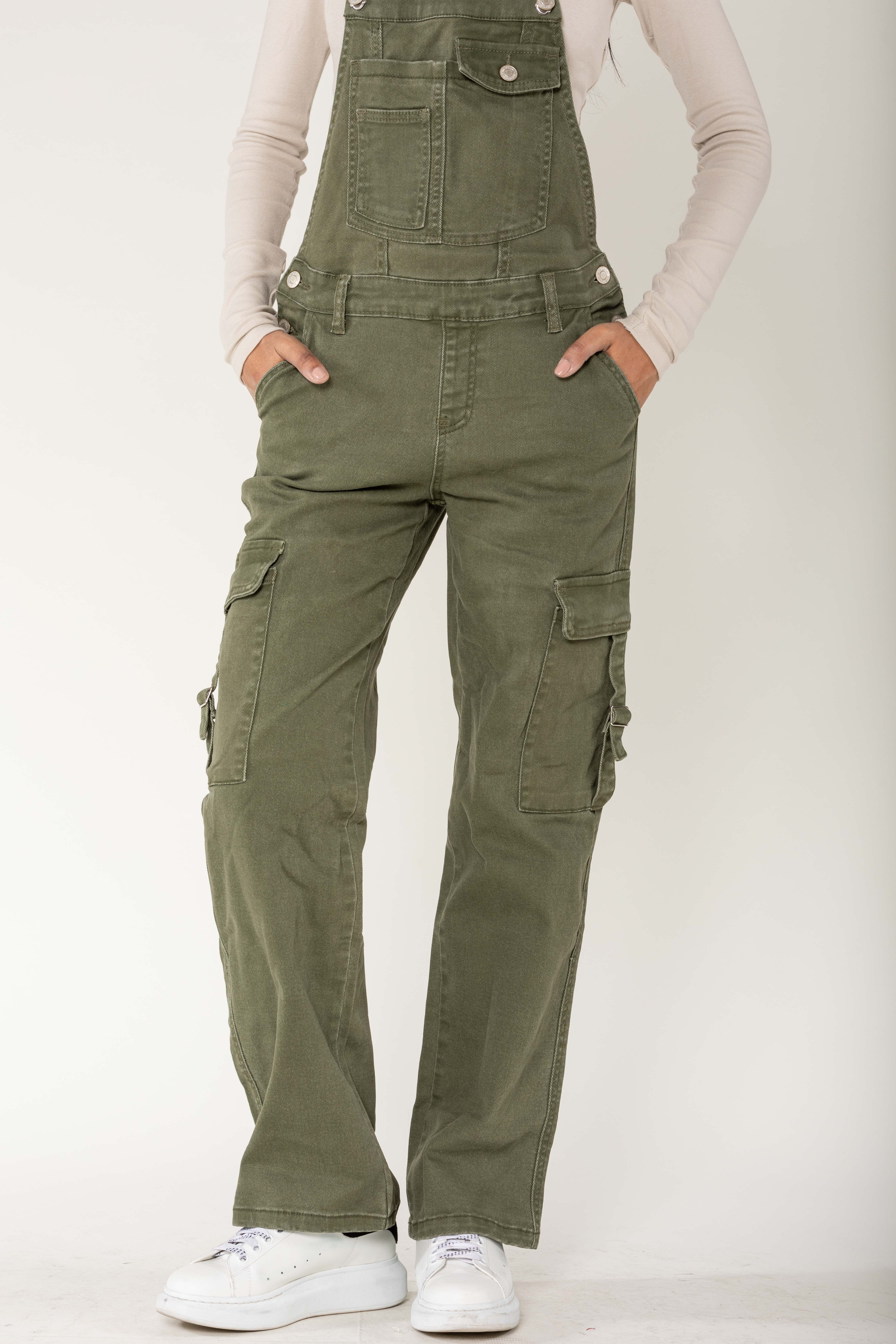 Nina Carter - Wholesale Overalls - Women's - Nina Carter Cargo Denim Stretch Denim Overalls S56018