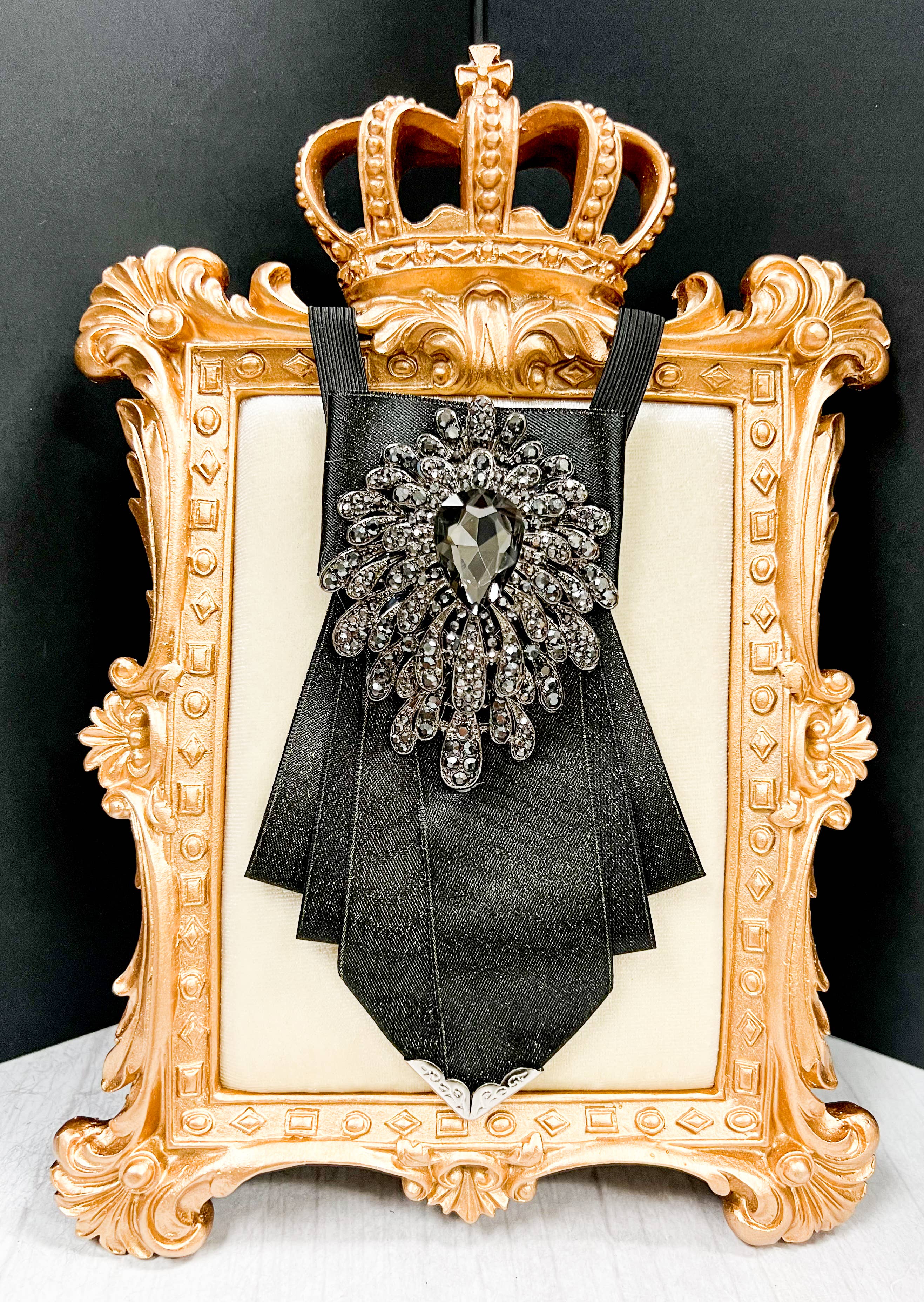 Happy Dream Gifts - Wholesale Tie Clip - Men's - Black Bow Tie, Formal Event Necktie, Black Crystal Tie5