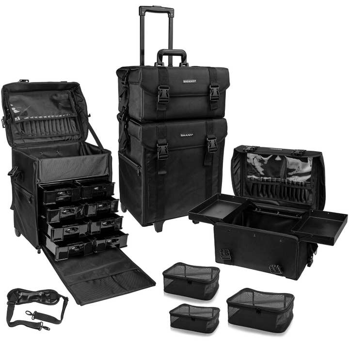 SHANY Cosmetics - Vente Boîte de rangement pour maquillage - Trousse à maquillage souple pour artiste à roulettes