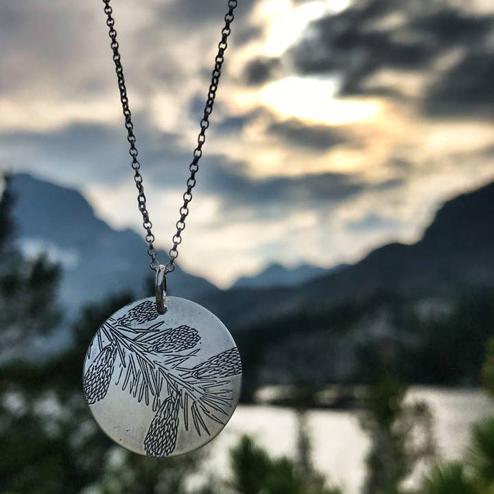 Spruce Tips Pendant for wholesale by Krista Tranquilla Studio