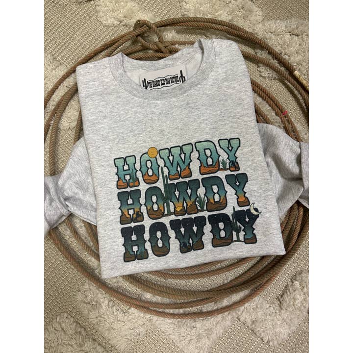 Desert Howdy Western Graphic for wholesale by The Branded Blue Roan