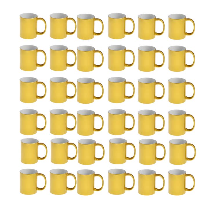 Mugs - 12 x 11oz Sparkling Gold Durham Mugs for wholesale by Printberry