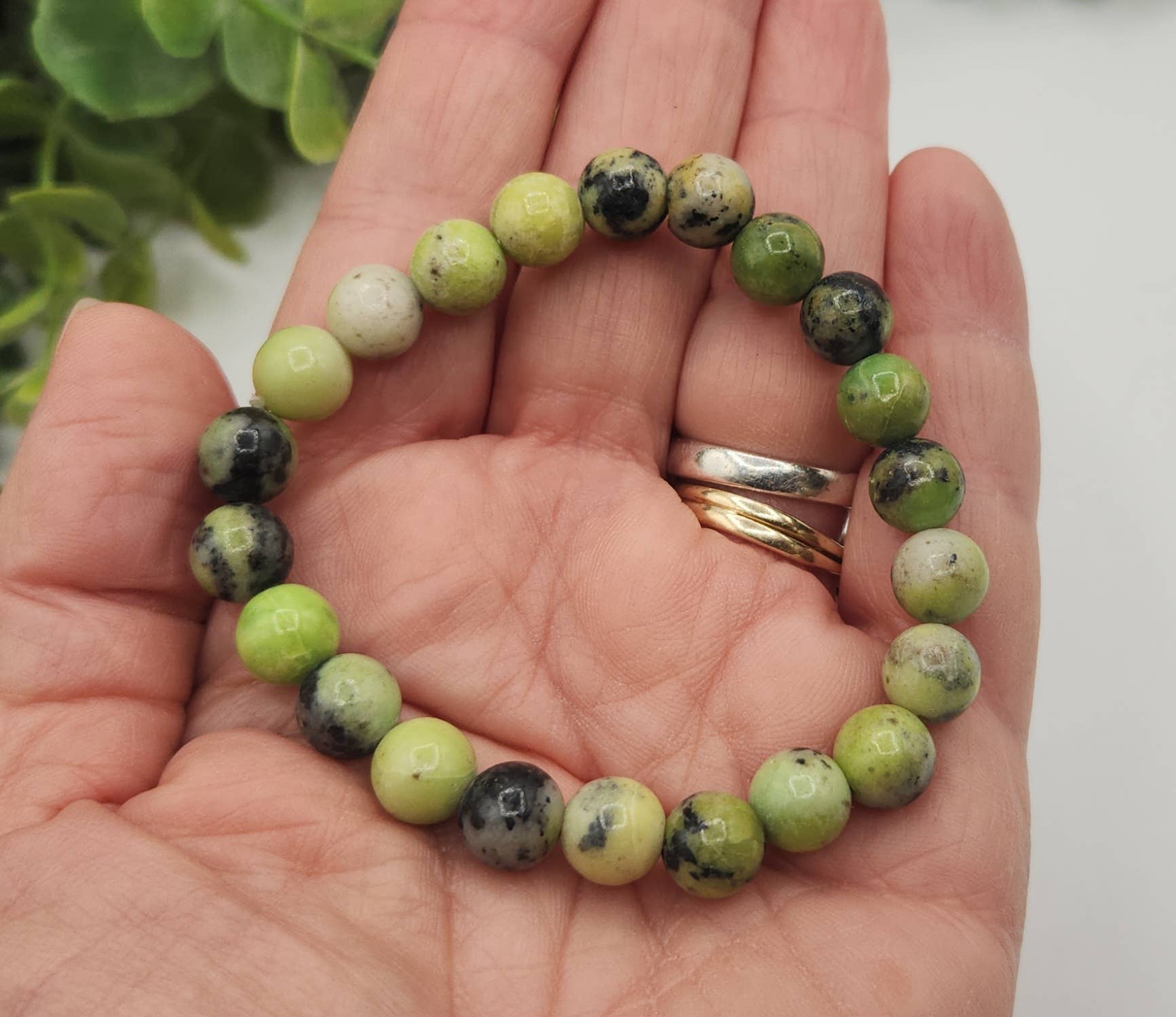 Meraki Gemstones - Wholesale Beaded Bracelet - Serpentine 8mm Stretchable Gemstone Bracelet-7.5"Long  3