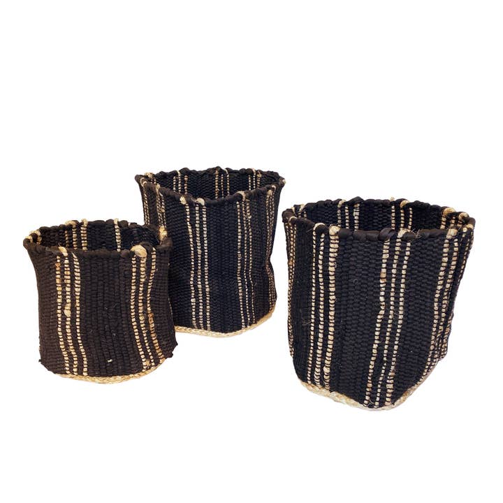 Naya Potting Baskets S/3, Black for wholesale by Indaba Trading