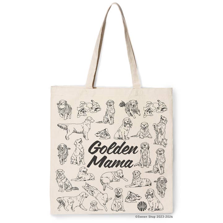 Golden Mama Cotton Canvas Tote Bag for pet Dog Mom Gift for wholesale by Sween Shop