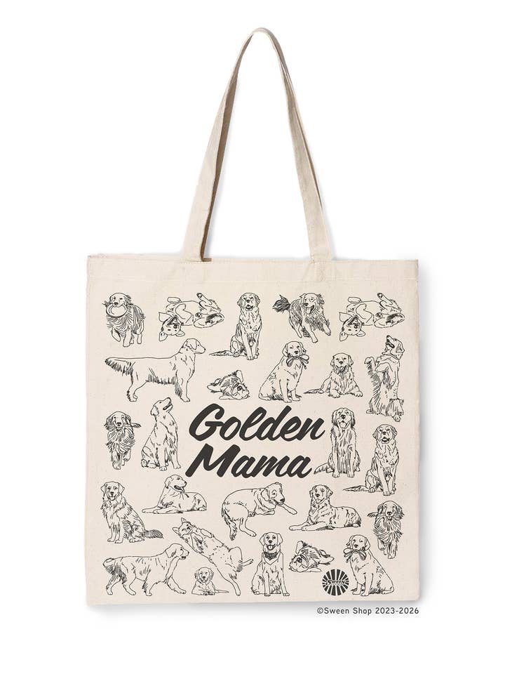 Golden Mama Cotton Canvas Tote Bag Pet Dog Mom Gift for wholesale by Sween Shop
