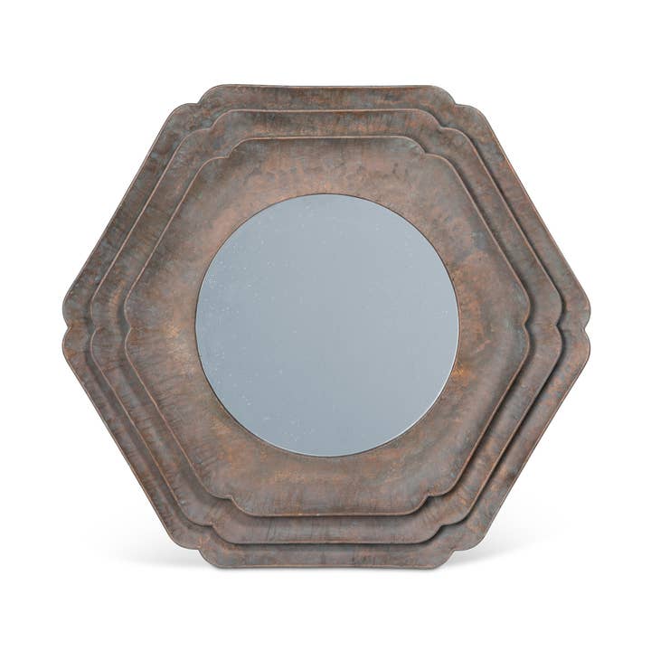Promo Park Hill Collection Round Hex Layered Mirror for wholesale by Park Hill Collection