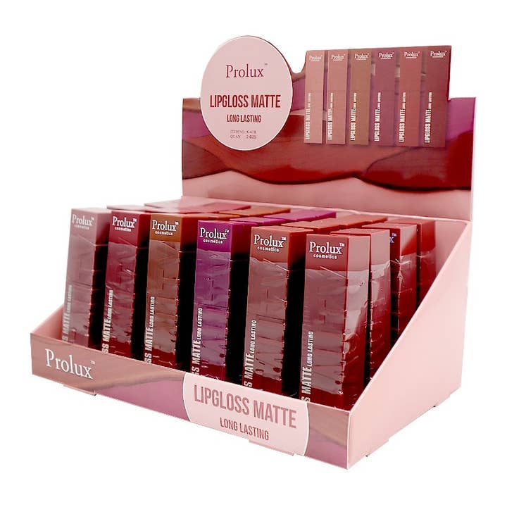 PINEAPPLE Beauty - Wholesale Lip Gloss - Prolux K-418B Long Lasting Matte Lip Gloss - 24 pcs