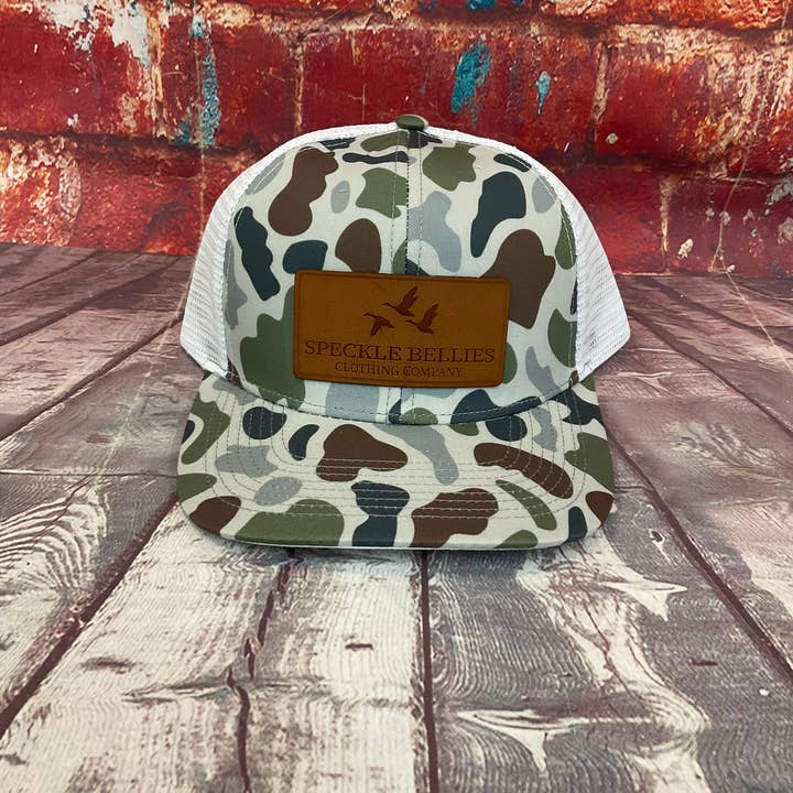 Speckle Bellies Clothing Company - Wholesale Trucker Hat - Unisex - SBCC 3 Geese Leather Patches