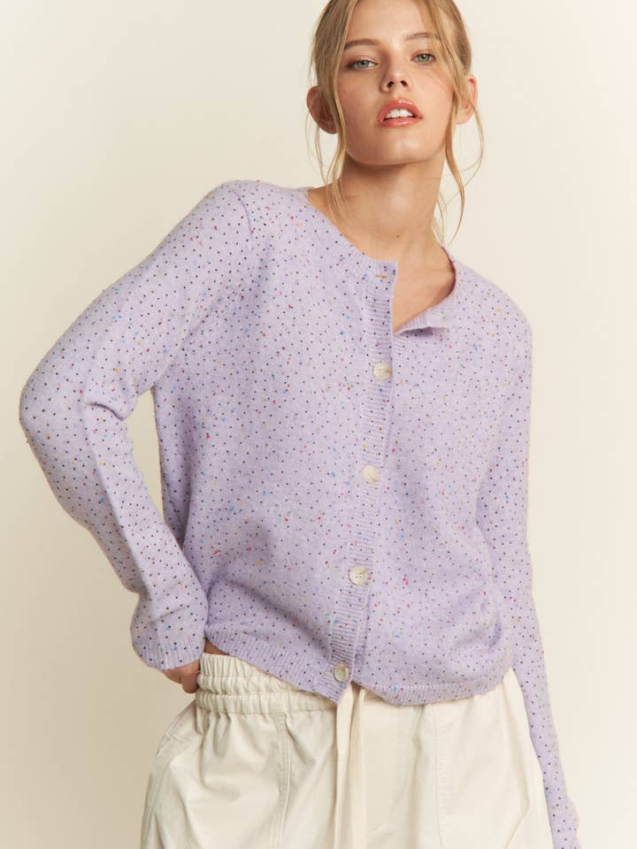 Polkaprikket strikket cardigan for engroshandel hos In The Beginning