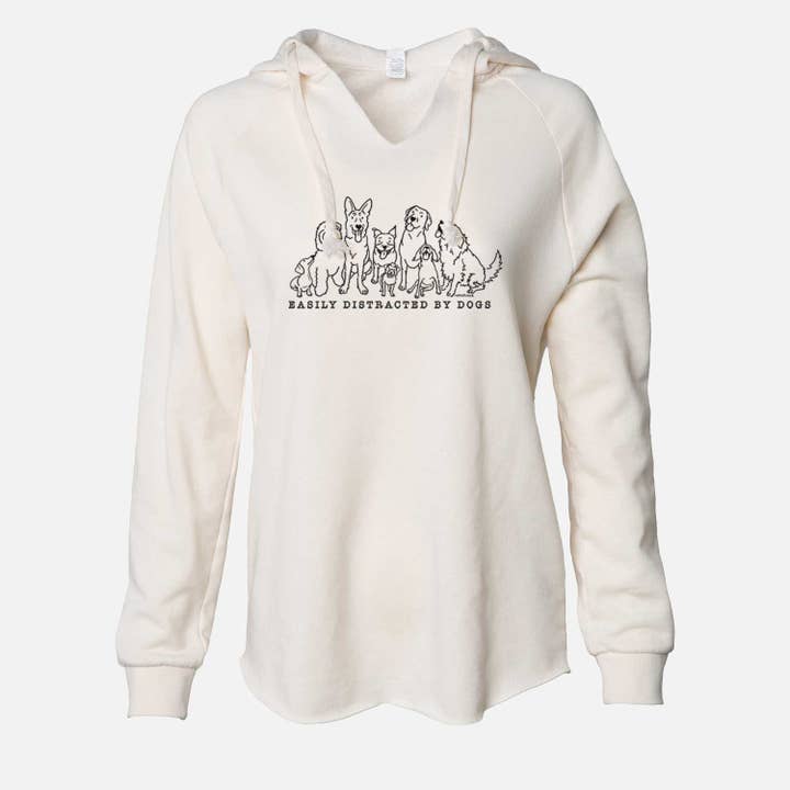 Distracted by Dogs - Chandail à capuchon Cali Wave pour la vente par Inkopious