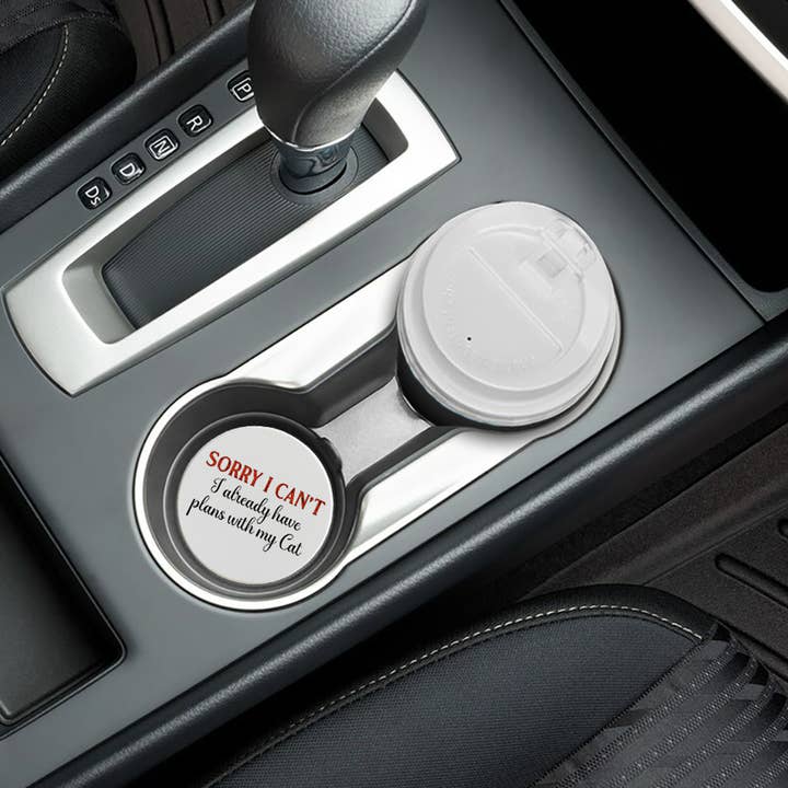 Tipsy Coasters & Gifts - Wholesale Car Coaster - Unisex - Car Coaster Sorry I Can't I Have Plans Cat2