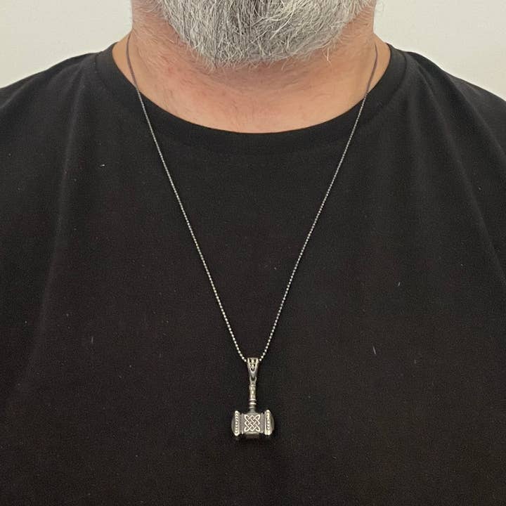 Ancient Things - Wholesale Pendant/Charm Necklace - Thor's Hammer Mjolnir Silver Necklace1