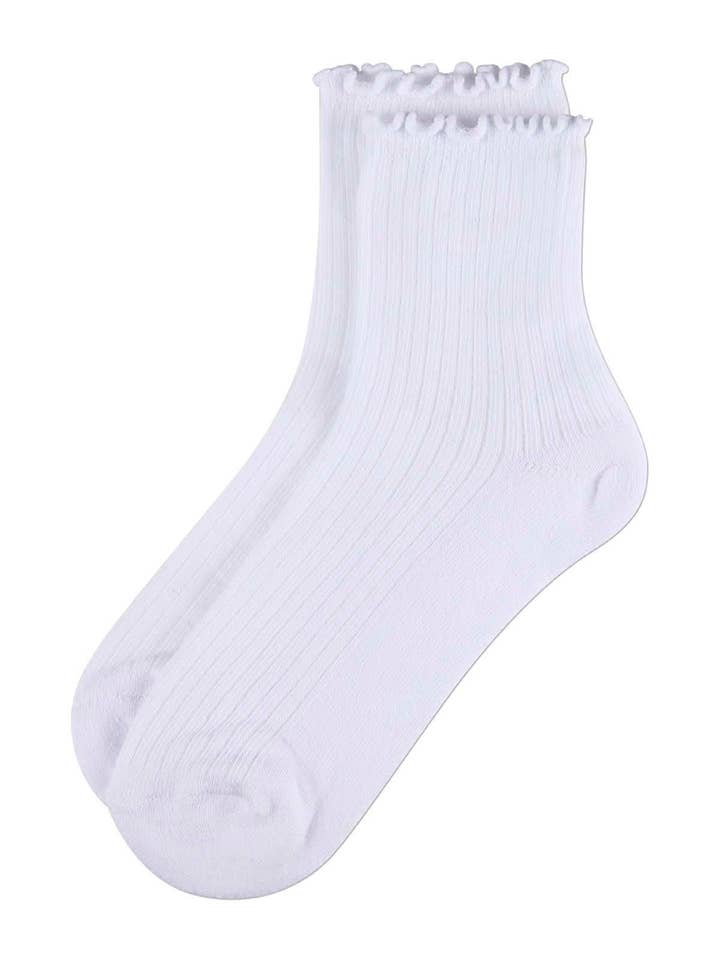 Infinity Classics International Inc. - Wholesale Socks - Women's - Ribbed Picot Cuff Cotton Quarter Sock 6 Pr Pack4